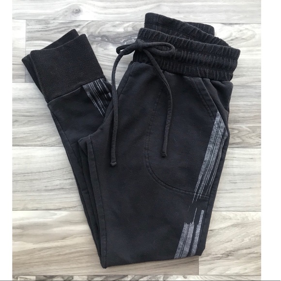 Free People Pants - We the Free Black Silver Joggers